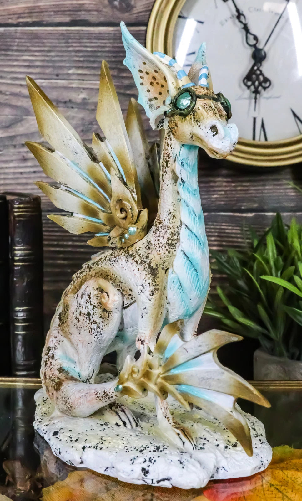Amy Brown Steampunk Sky Aviator Dragon with Goggles Mechanical Wings Figurine-1