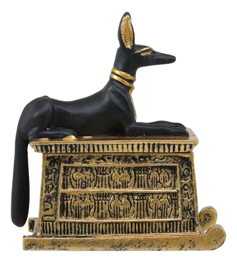 Egyptian God Hieroglyphic Anubis Dog Egyptian Miniature Cartouche Box-9