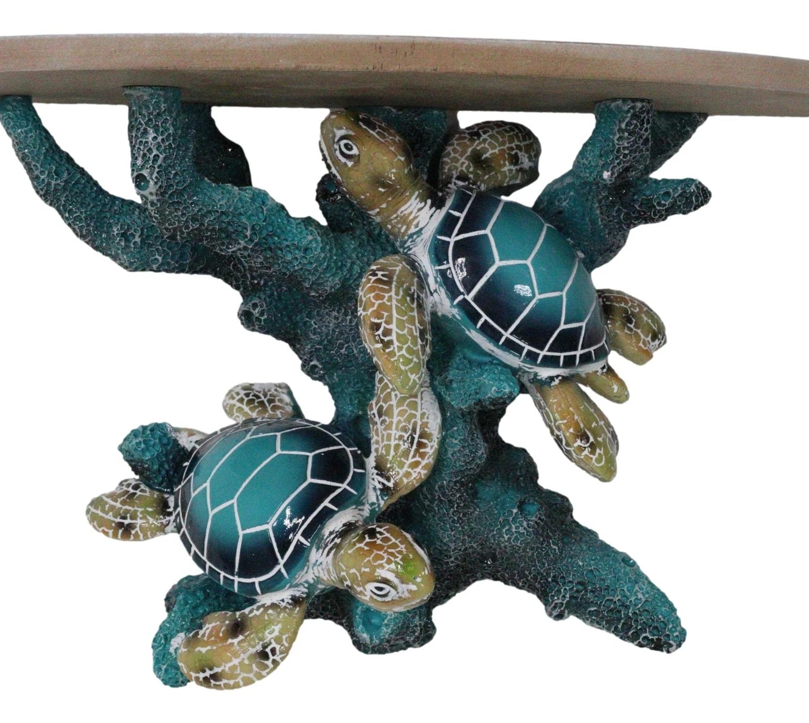 Marine Blue Sea Turtles Swimming by Ocean Corals Floating Wall Bracket Shelf-3