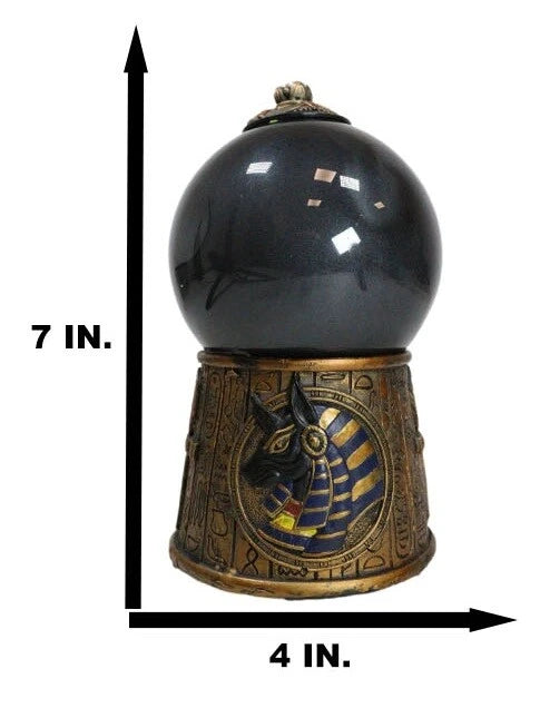 Figura de bola de tormenta de arena negra Anubis, dios egipcio de la momificación y la vida después de la muerte-8