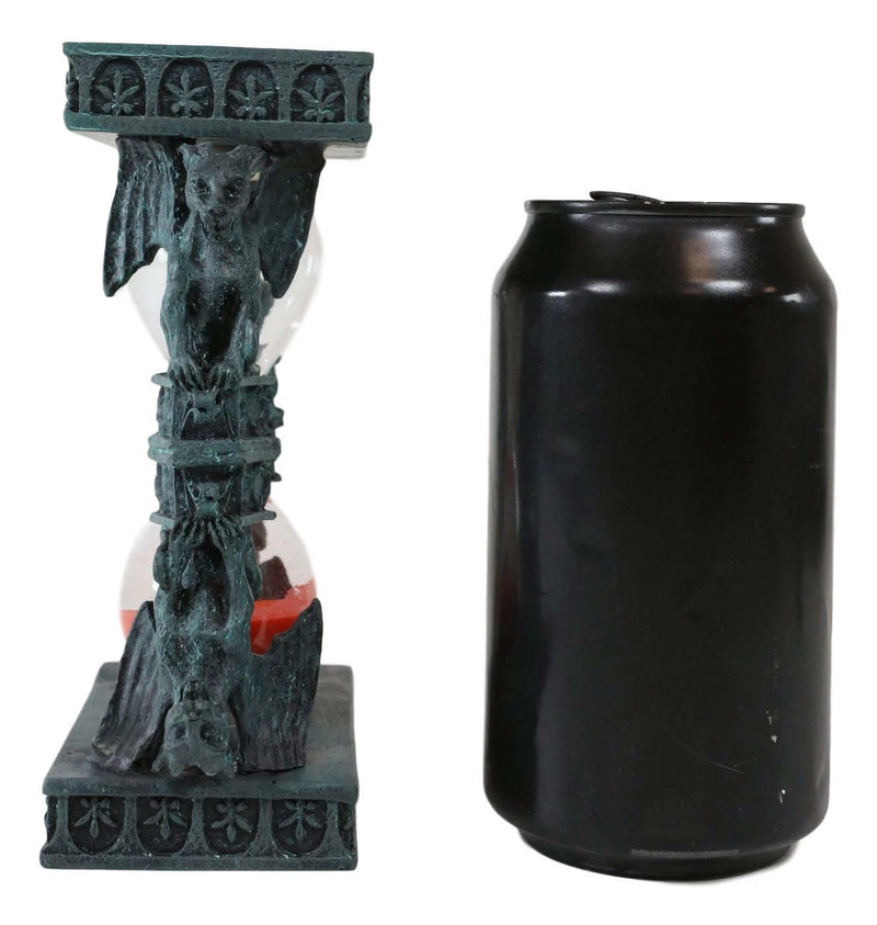 Gothic Winged Stoic Gargoyle Pillars Rooftop Invertible SandTimer Figurine-4