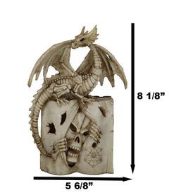 Skeleton Bone Dragon On Spell Book Of The Dead Skull Mummy LED Light Figurine-10