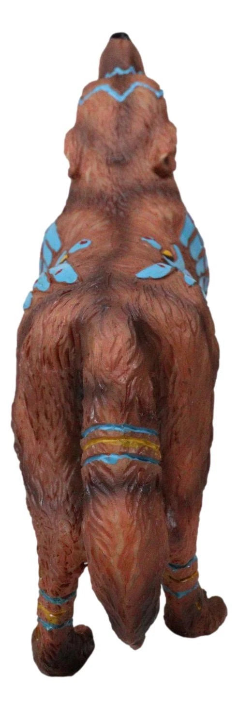 Eagle Vision Native Tribal Howling Wolf Totem Spirit Figurine Collection 6.25"L-10