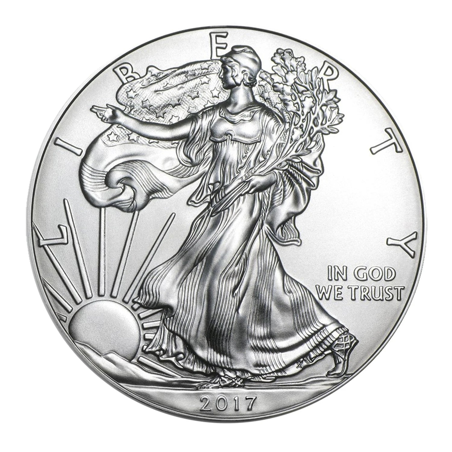 American Silver Eagle MS69 NGC de $1 de 2017 - Lanzamientos anticipados, soporte verde