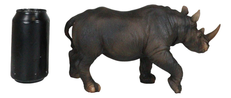African Safari Grasslands Rhinoceros Horned Beast Decorative Figurine 11" Long-8