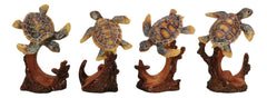 Marine Life Sea Turtles Swimming Under The Sea Reefs Collectible Figurines Set-8