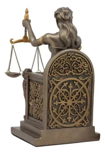 Seated Lady Justice Statue 8"Tall Greek Goddess La Justica Dike Figurine-9