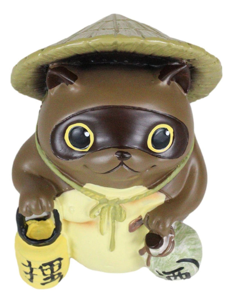 Auspicious Japanese Tanuki Raccoon Dog With Lantern And Sake Figurine Danuki-7