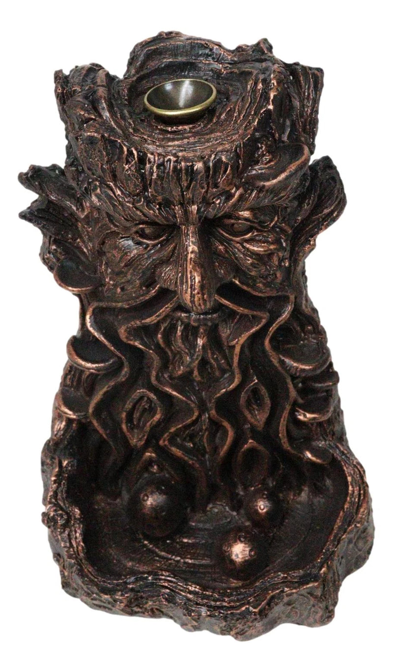 Greenman Tree Man God Forest Ent Waterfall Smoke Backflow Incense Cone Burner-11