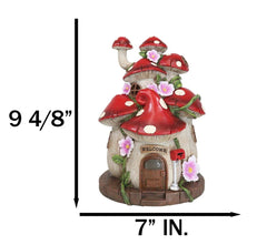 LED Light Up Enchanted Fairy Garden Toadstool Mushrooms Cottage House Figurine-7