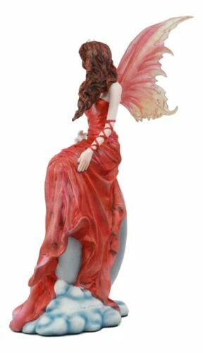 Nene Thomas Celestial Cupid Moon Crimson Wedding Fairy In Red Gown Statue-7