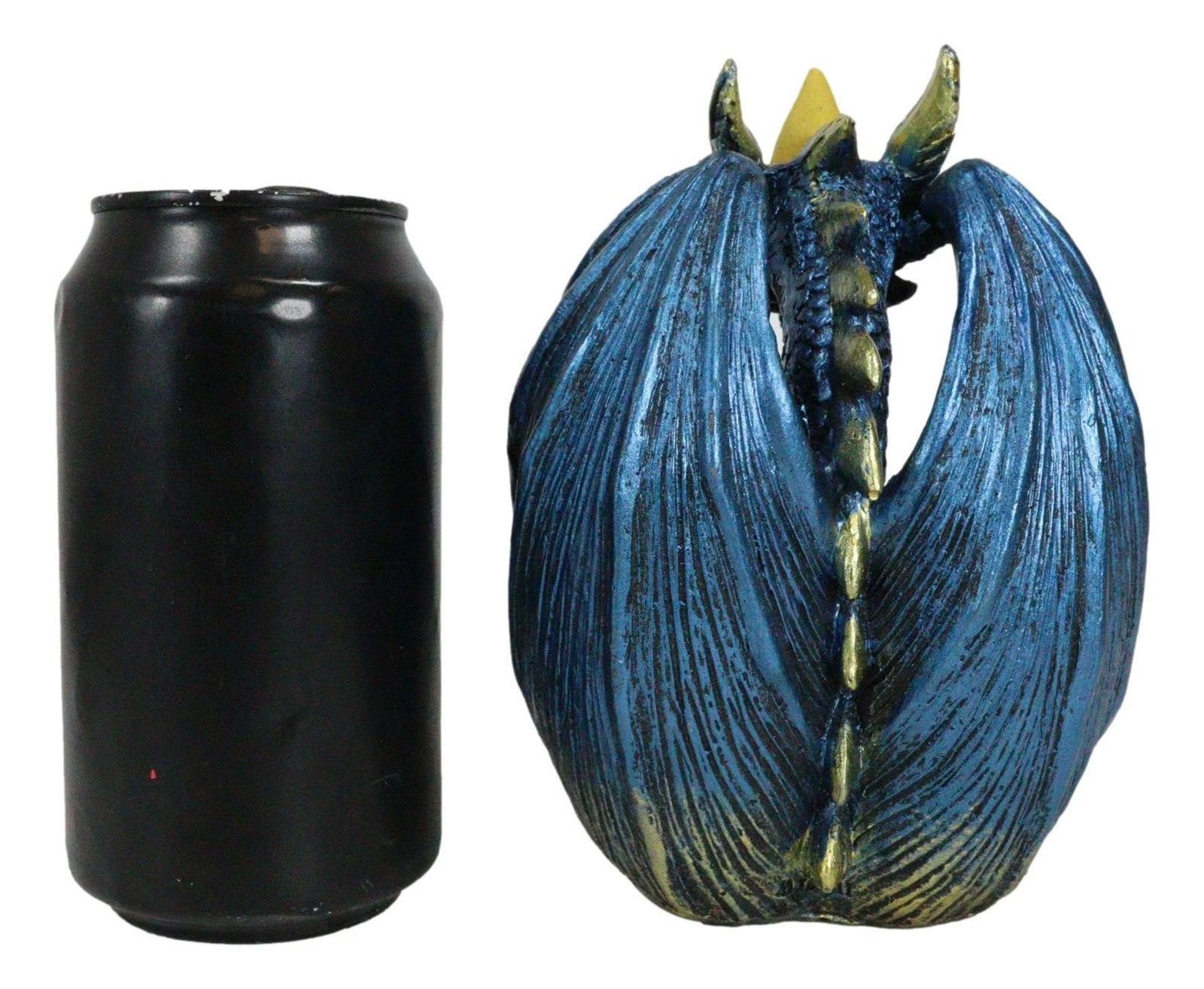 Blue Wise Dragon Guarding LED Light Crystals Smoky Backflow Cone Incense Burner-6