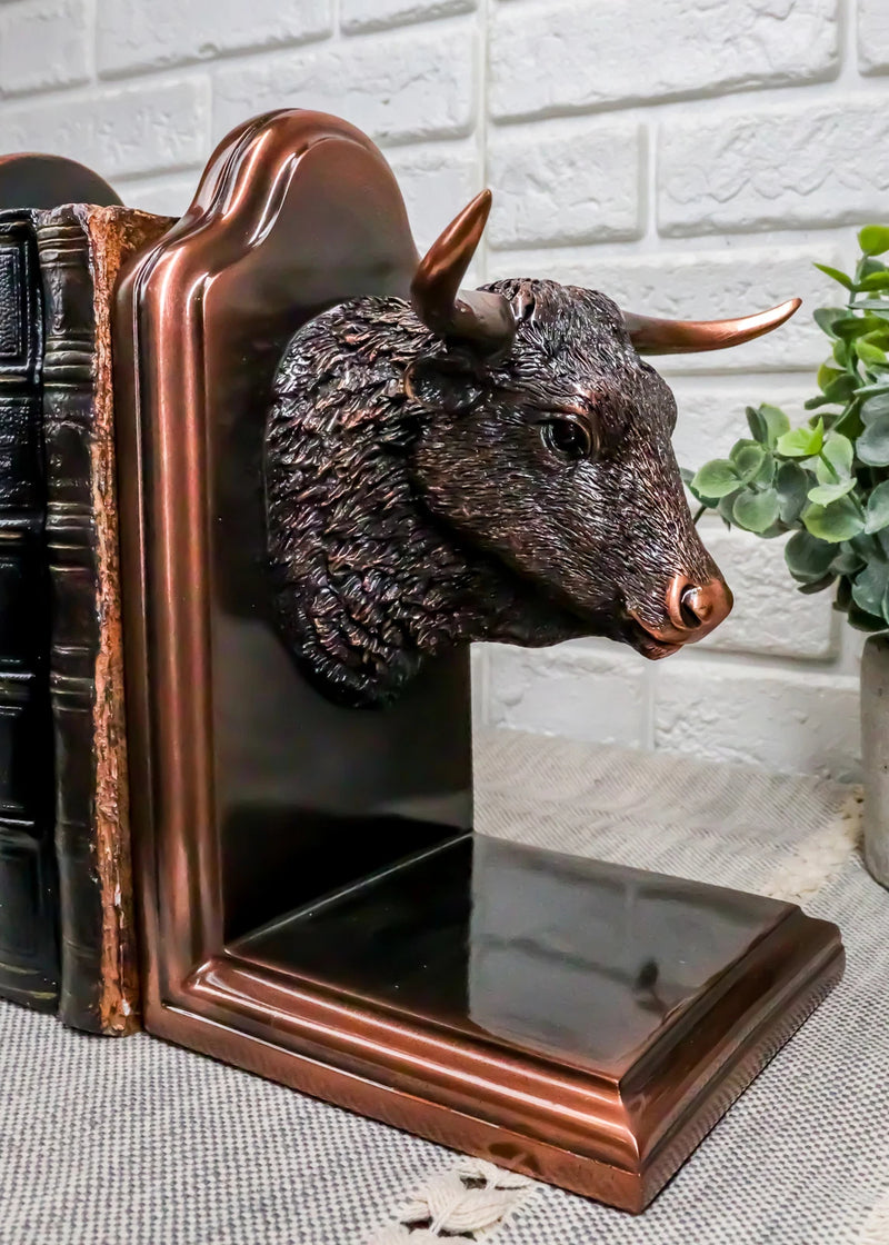 Wall Street Stock Market Bull VS Bear Bookends Bronze Electroplated Figurine-10