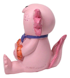 Furrybones Cute Pink Loti The Axolotl Holding Worm Skeleton Figurine Furry Bones-8