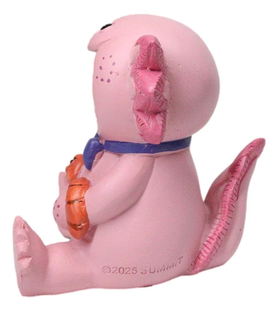 Furrybones Cute Pink Loti The Axolotl Holding Worm Skeleton Figurine Furry Bones-8