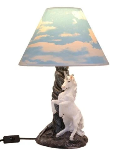 Enchanted Lights White Unicorn Sculptural Desktop Table Lamp With Shade-8