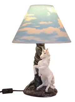 Enchanted Lights White Unicorn Sculptural Desktop Table Lamp With Shade-8