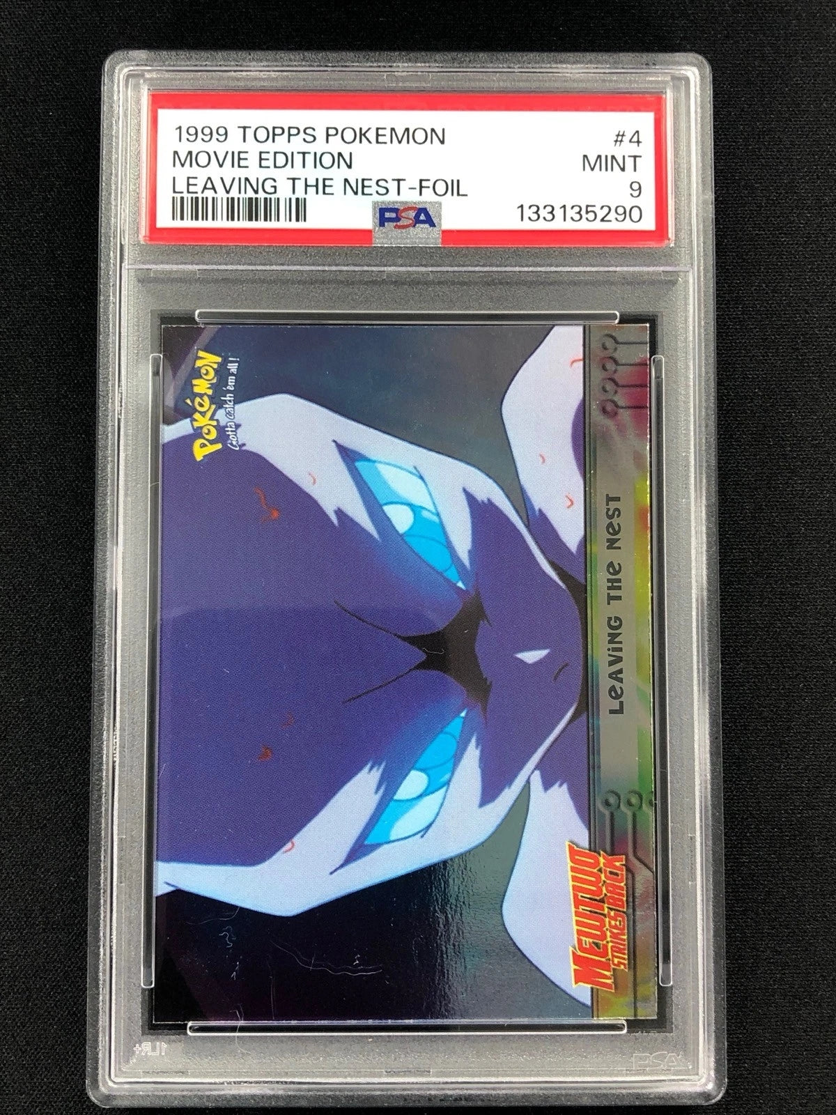 Pokemon 1999 Mewtwo Leaving The Nest Topps Movie Foil PSA 9 Mint