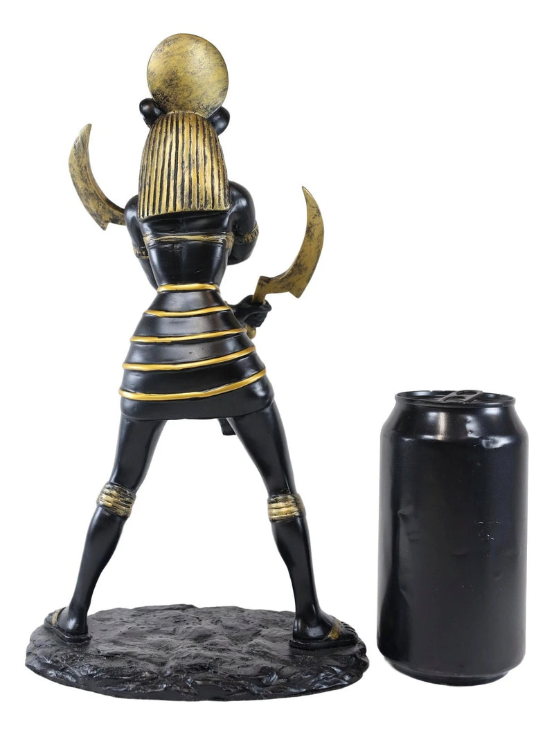Egyptian Sun Goddess Sekhmet W/ Sickle Statue Huntress Lioness Healer-8