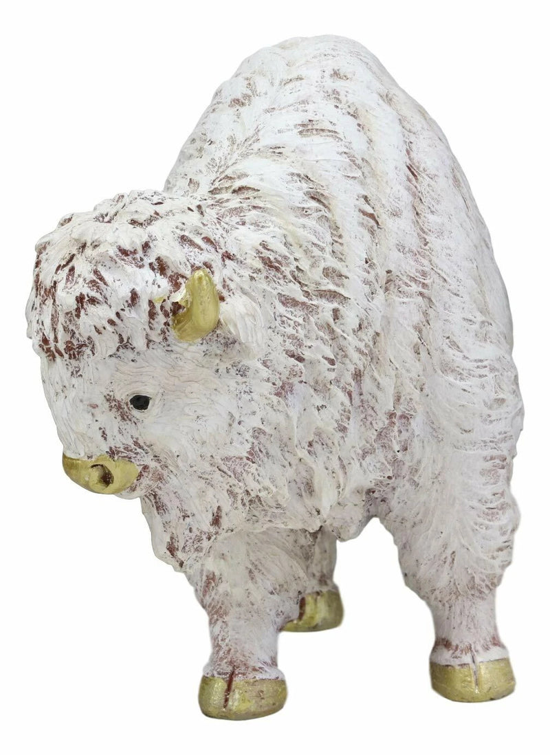 Native American Sacred White Bison Buffalo Decor Resin Figurine 8.75"L-9