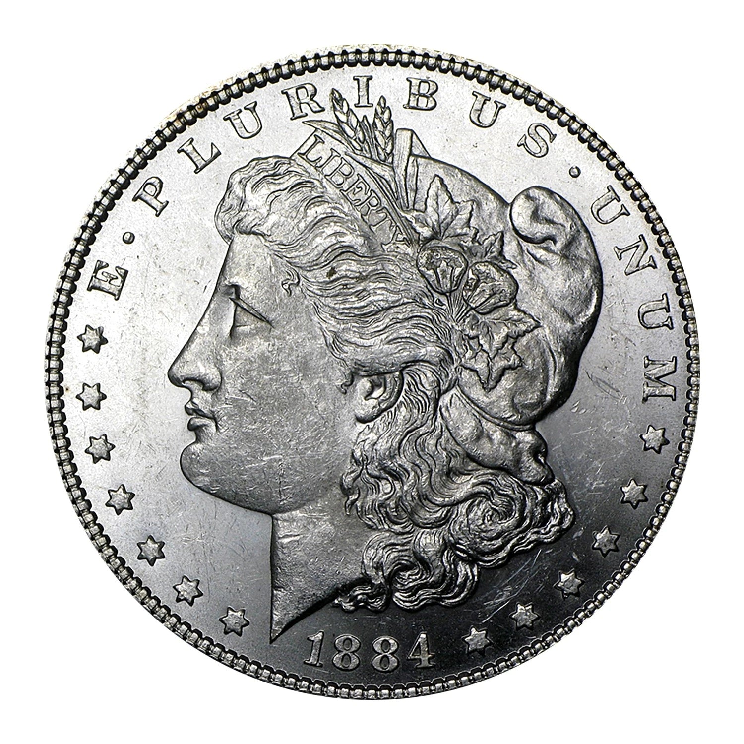 1884 P Morgan Silver Dollar $1 Brilliant Uncirculated BU 90% Silver-2