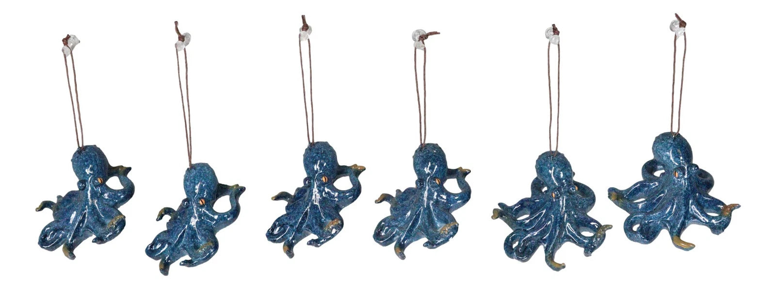 Set Of 6 Blue Giant Sea Octopus Ocean Marine Wall Hanging Decor Tree Ornaments-9