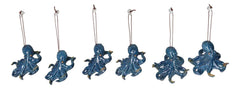 Set Of 6 Blue Giant Sea Octopus Ocean Marine Wall Hanging Decor Tree Ornaments-9
