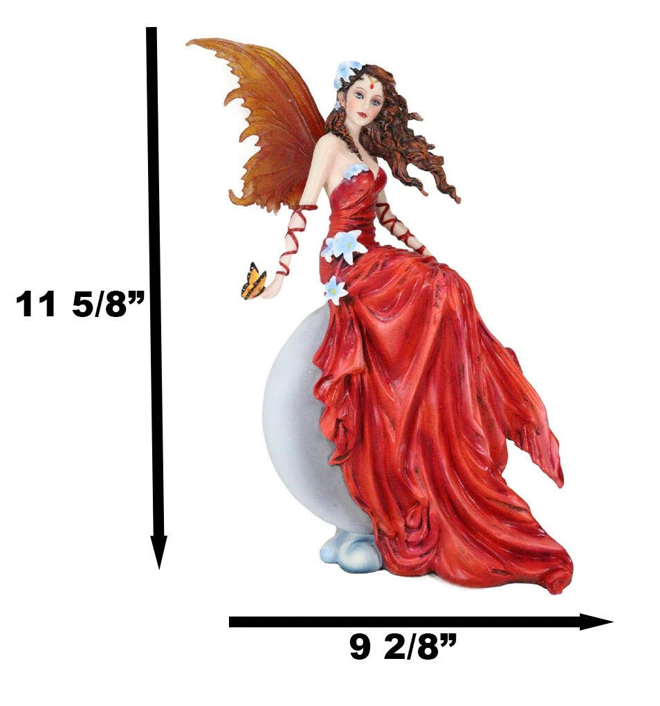 Nene Thomas Celestial Cupid Moon Crimson Wedding Fairy In Red Gown Statue-8