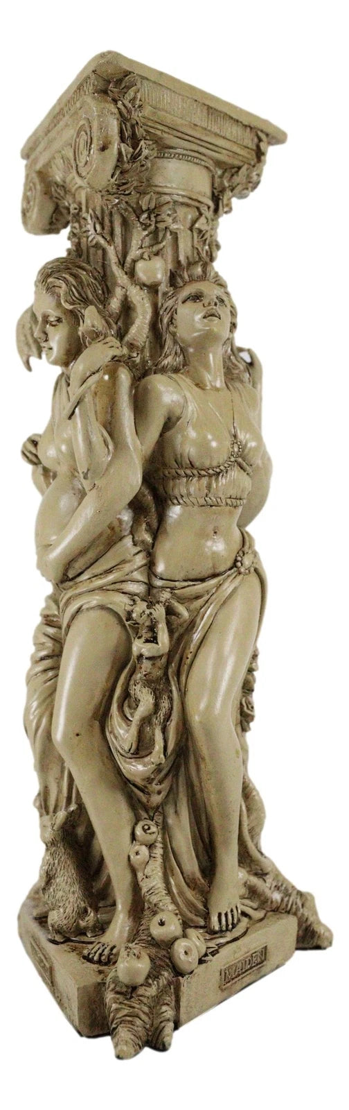 Candelabro pagano wiccano con la triple diosa celta, doncella madre y anciana-7