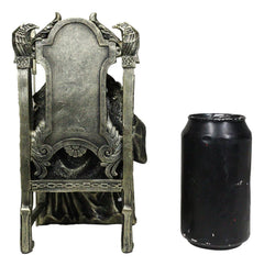 Norse Viking Odin The Alfather Sitting On A Throne with Raven Spear Statue-6
