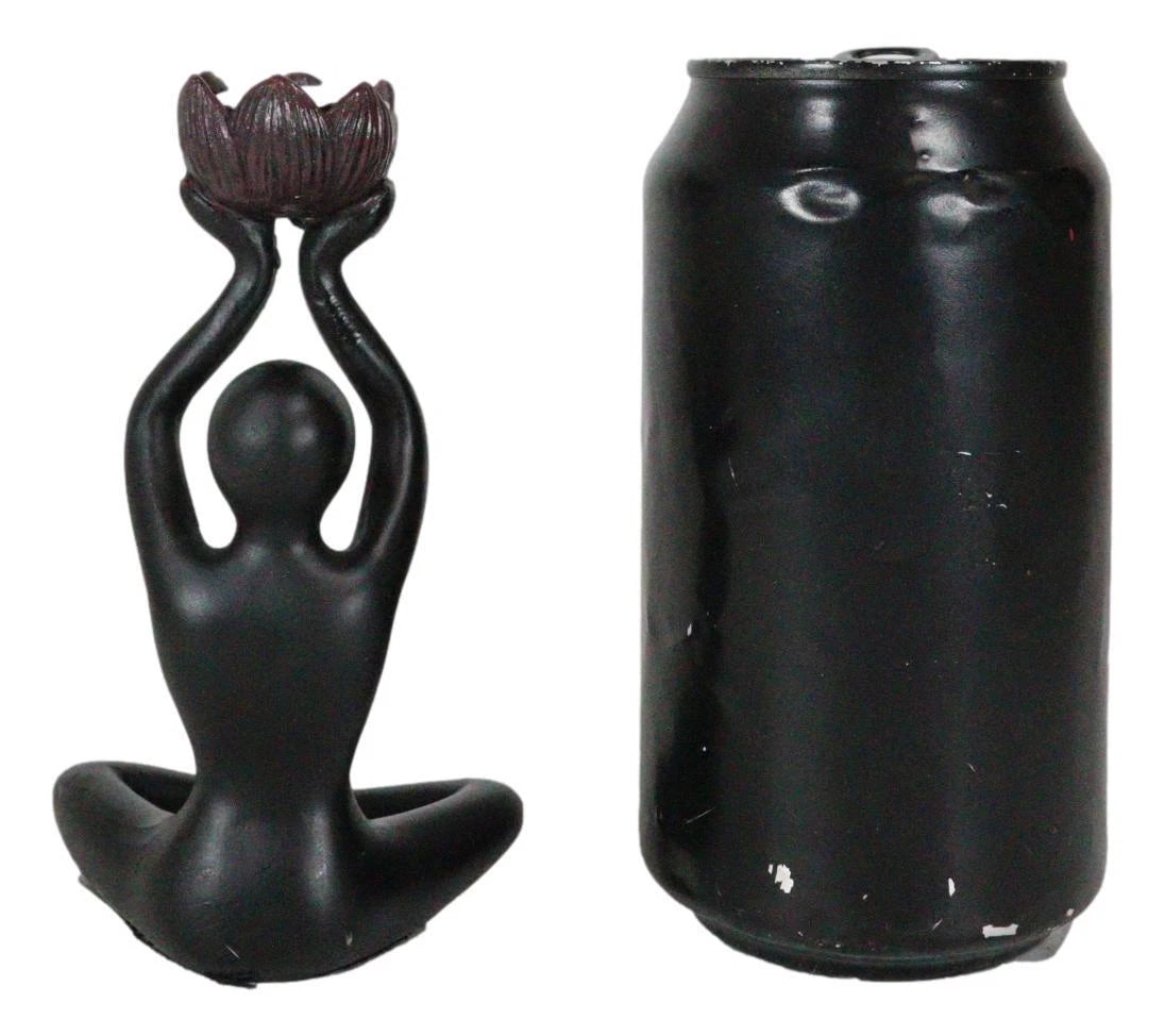 Black Yoga Meditation Avatar With 7 Chakra Zone Colors Backflow Incense Burner-8