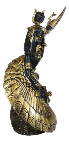 Egyptian Goddess Mother Isis Ra Holding Ankh Decorative Figurine 9" H-8