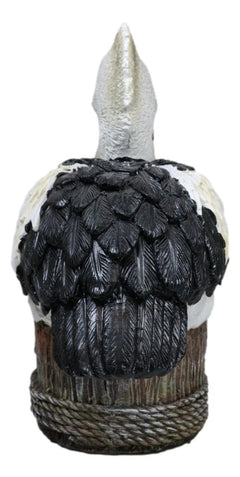 Coastal Marine Great White Pelican Sea Bird Perching On Getty Post Figurine-8