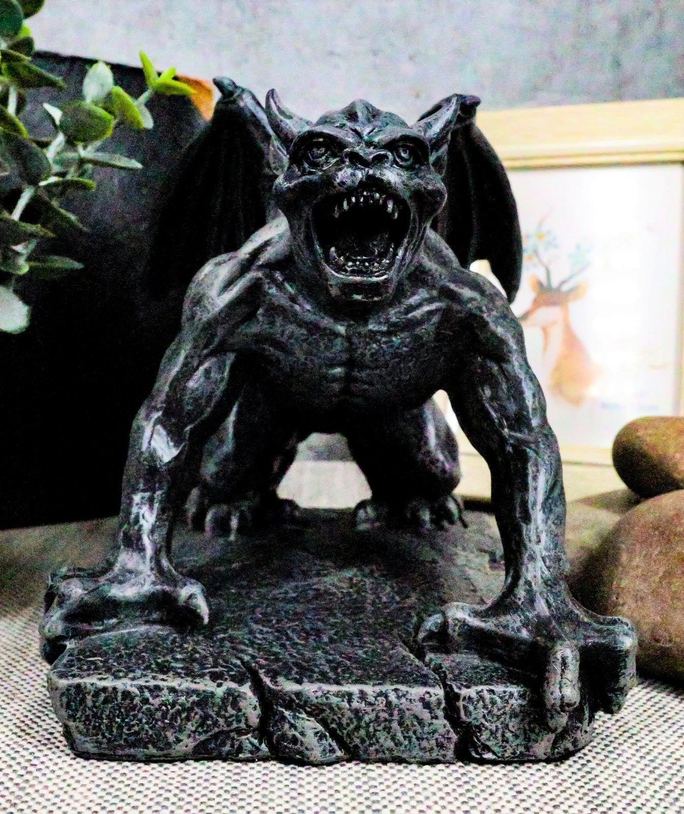 Winged Demonic Gargoyle Statue Gothic Night Crawler Sentry Stone Devil-6