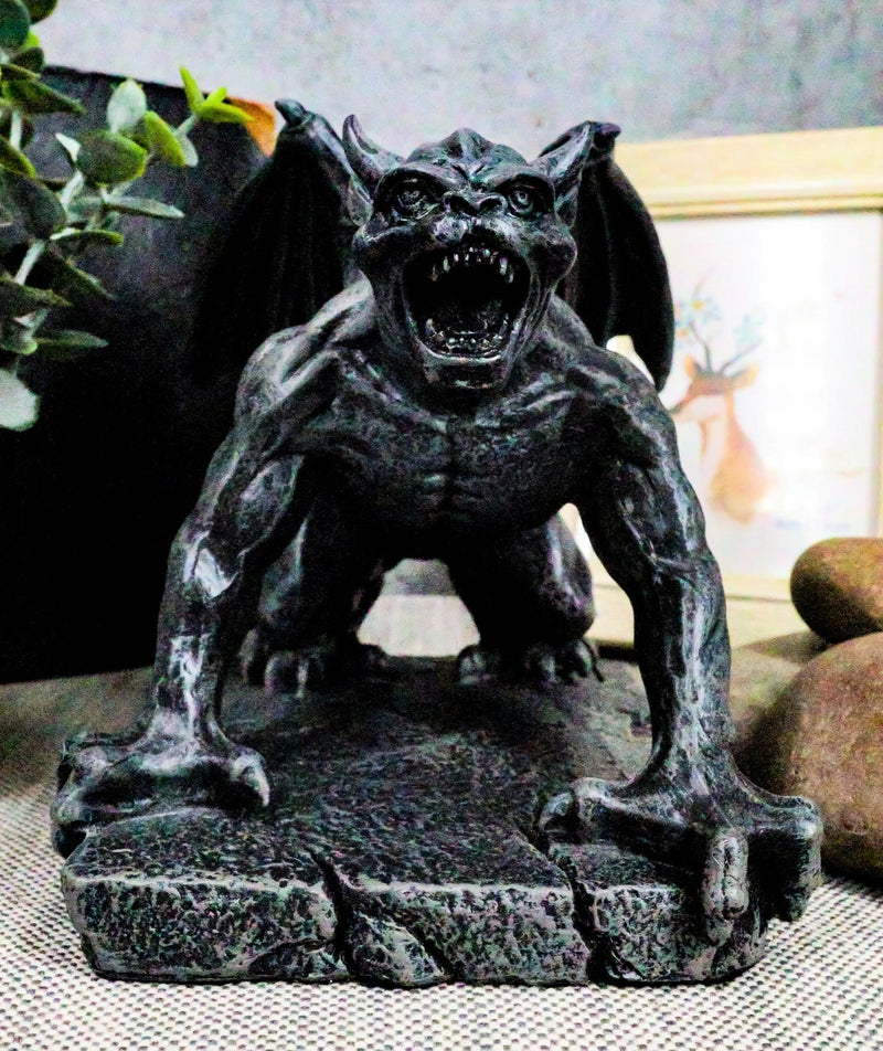 Winged Demonic Gargoyle Statue Gothic Night Crawler Sentry Stone Devil-6