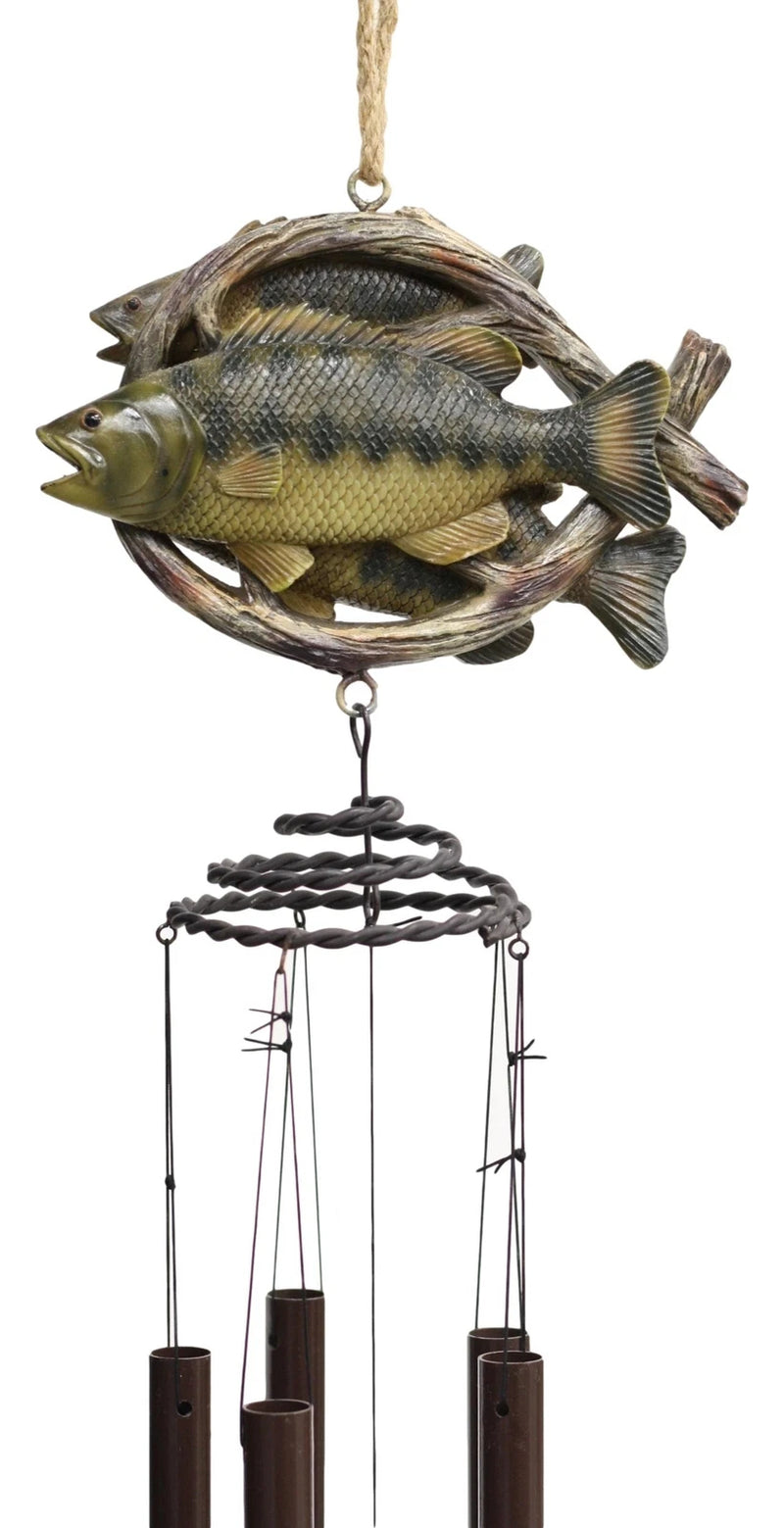 Fishing Marine Freshwater Striped Bass Fish Hanging Mobile Wind Chime Decorative-6