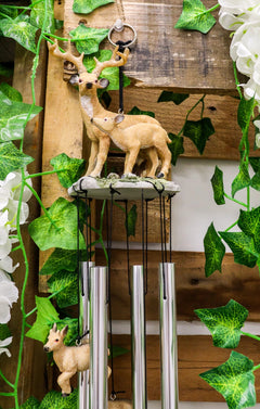 Deer Wind Chime Doe With Fawn Deer Family Decorative Wind Chime Patio-9