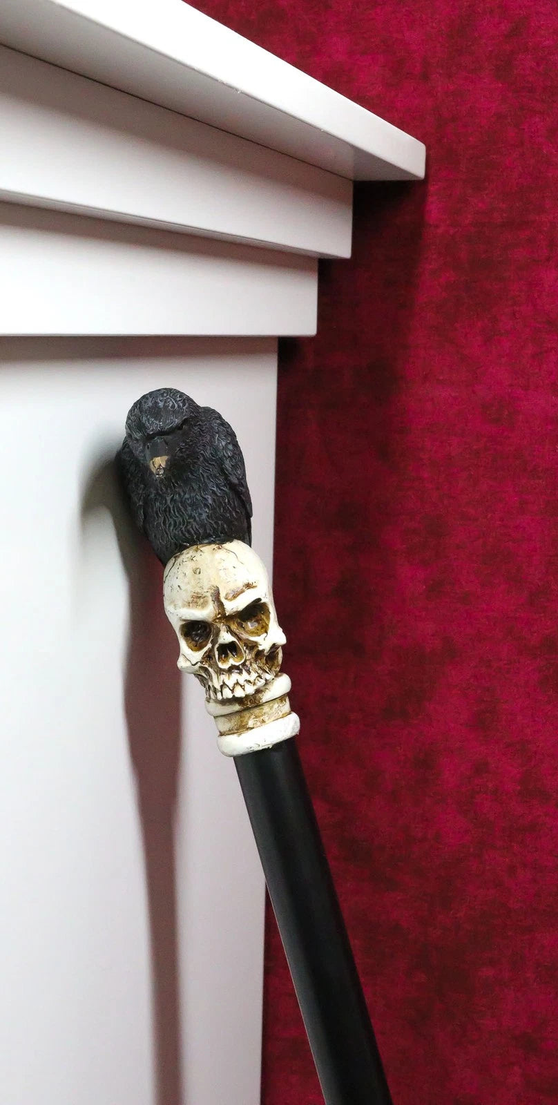 Dark Raven Crow On Skull Walking Cane Ghosts Of Silent Hill Resin Fiber Glass-10