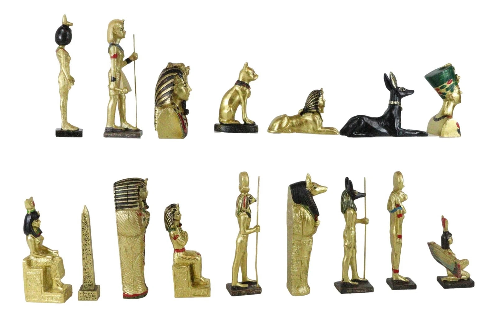 Miniature Egyptian Obelisk Gods Goddesses Pharaoh And Royalty Figurine Set of 16-8