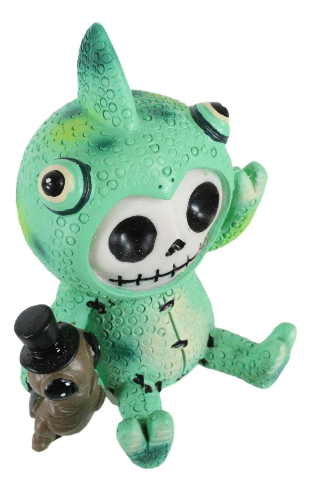 Furrybones Camo The Chameleon With Cricket Figurine 3"H Skeleton Furry Bones-8