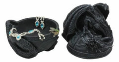 Bone Collector Celtic Druid Dragon Sitting On Gyrosphere Orb Jewelry Trinket Box-7