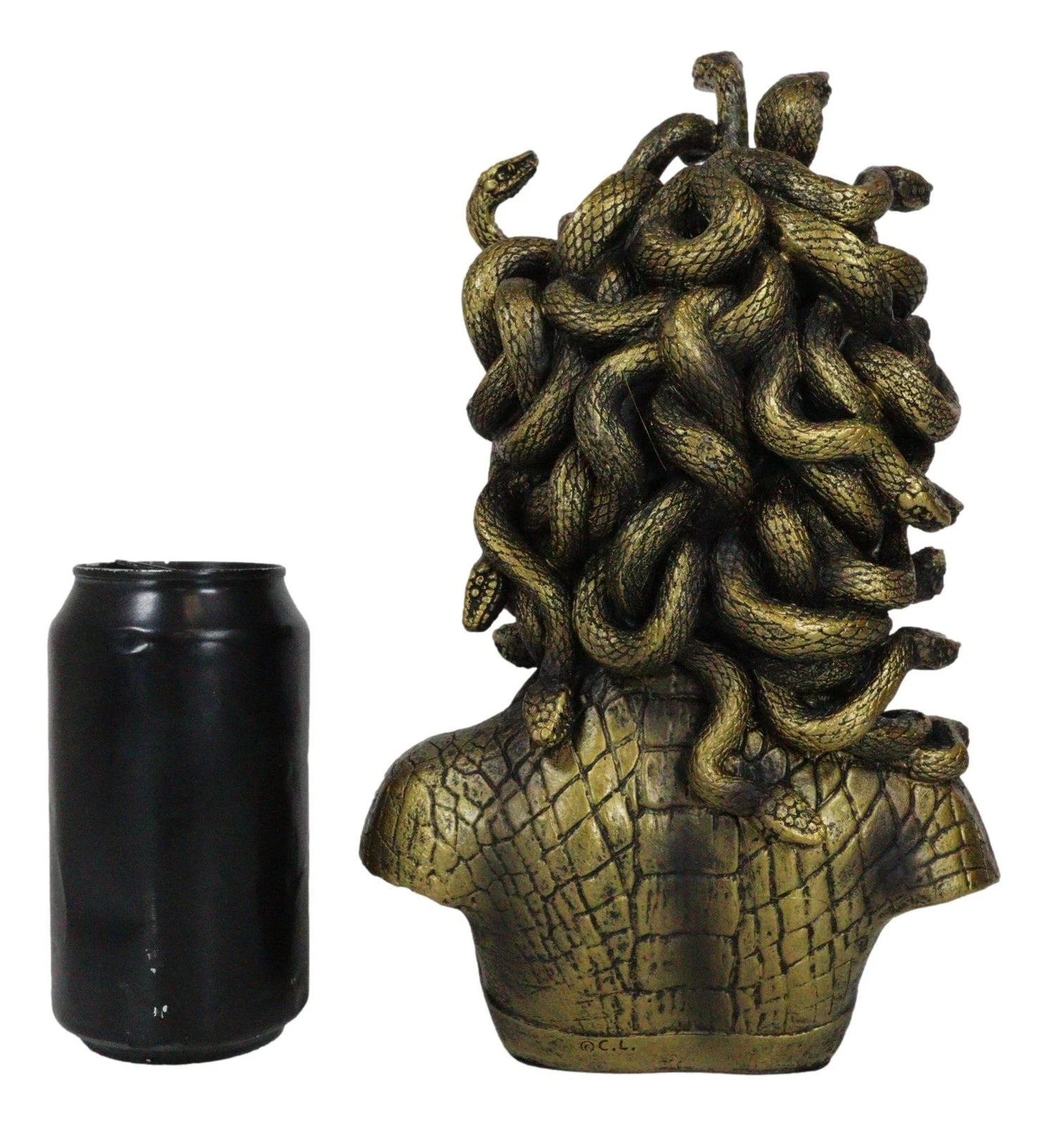 Greek Mythology Gorgon Sisters Goddess Medusa With Wild Snakes Hair Bust Statue-8