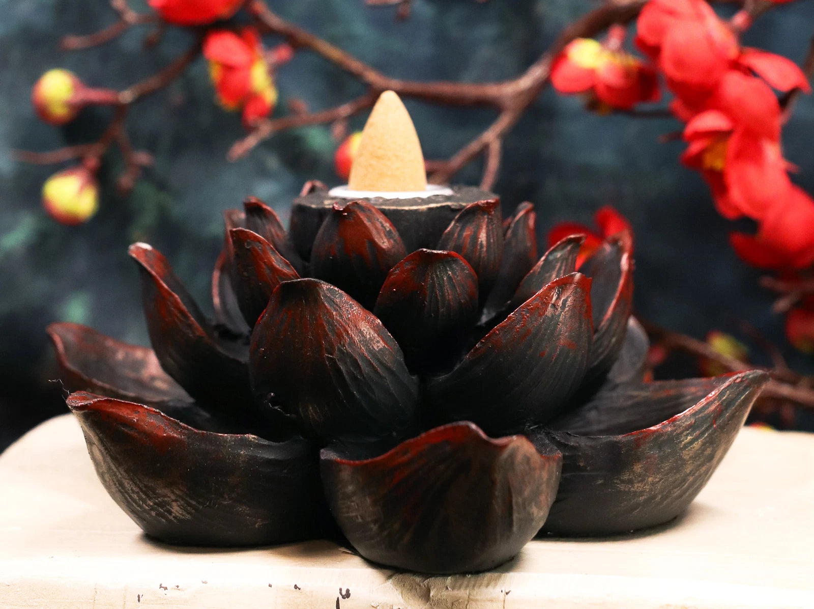 Buddha Padma Lotus Incense Stick Backflow Cone Holder Burner Figurine-7