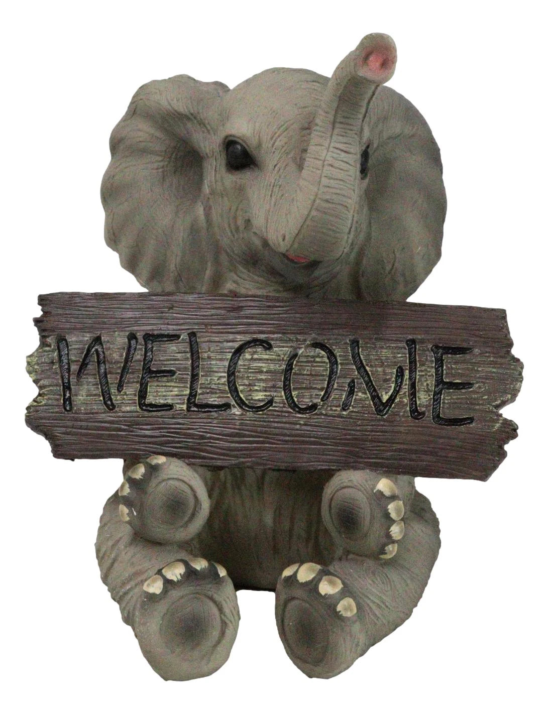Figura de cría de elefante con la trompa hacia arriba, bienvenida a la vida silvestre de la selva, safari de sabana-9