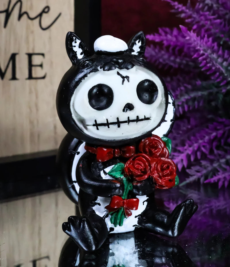 Furrybones Valentines Odo The Skunk Red Roses Skeleton Monster Ornament Figurine-2