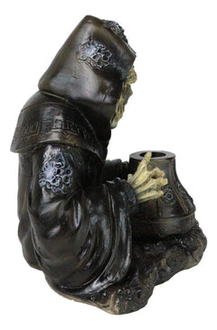 Grim Reaper Skeleton Wizard Chanting Spells Backflow Incense Cone Burner Statue-9