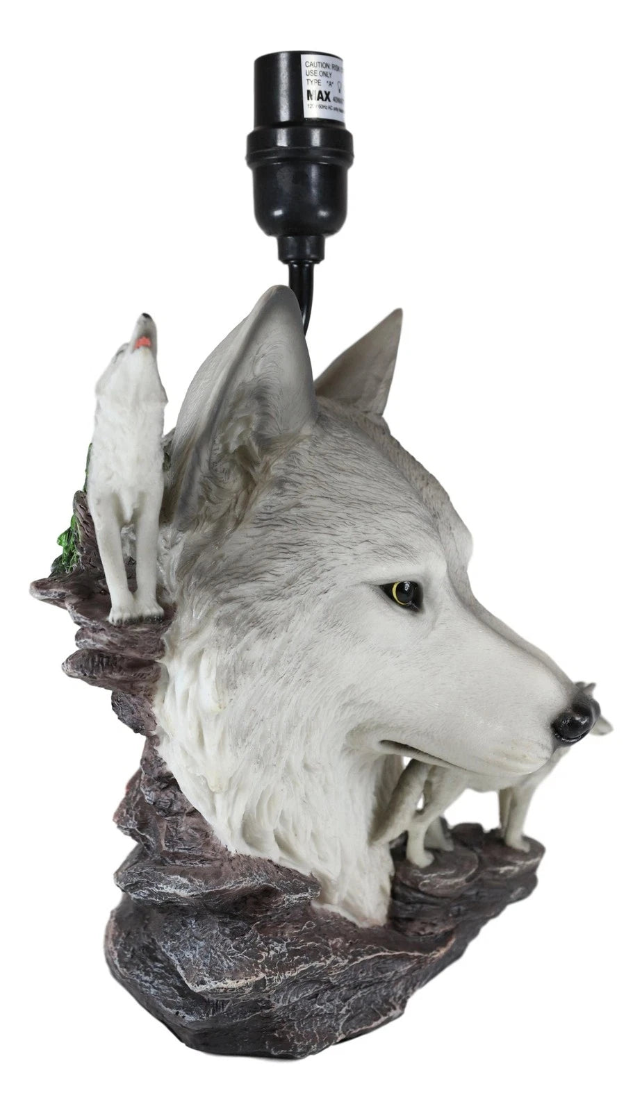 Gray Wolf Table Lamp Decor Wildlife Full Moon Howling Timber Wolf Pack-9