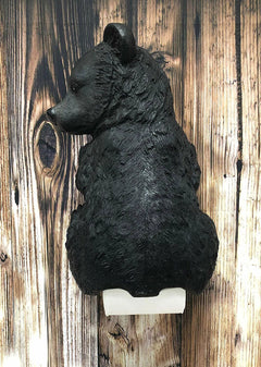 Large Stinky Stool Pooping Black Bear Toilet Paper Holder Decor Figurine 13.5"H-1
