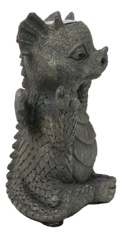 Zen Whimsical Garden Dragon Yoga Sitting In Meditation Backflow Incense Burner-8