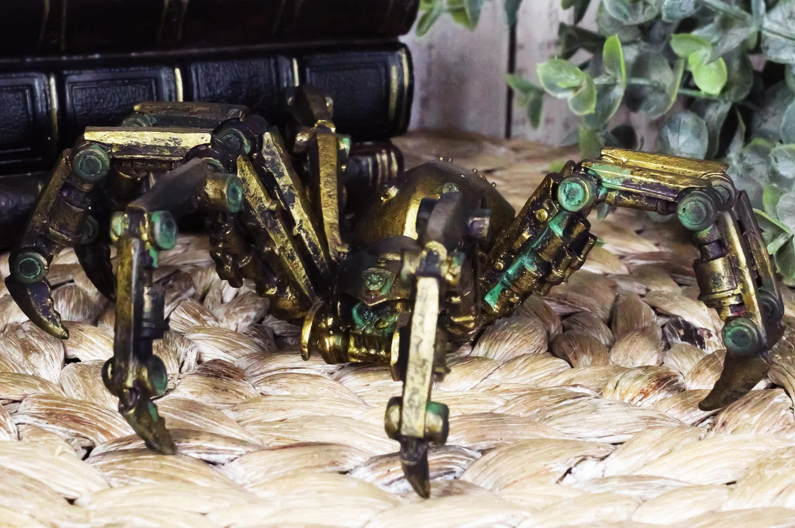 Steampunk Robotic Spider Statue Cyborg Gargantuan Arachnid Tarantula Figurine-7